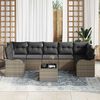 vidaXL Tuin Sofa Set met kussen 8 pcs Grijs Poly rattan, staal en glas