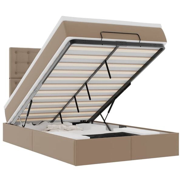 vidaXL Ottoman bed met matras en LED's 120x200cm kunstleer