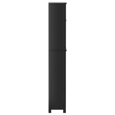 vidaXL Toiletmeubel BERG 60x27x164,5 cm massief hout zwart