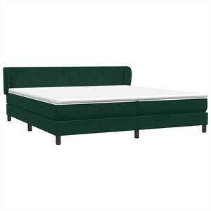 vidaXL Boxspringbed met matrassen 180x220 cm fluweel donkergroen