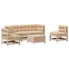 vidaXL 6-delige Loungeset met kussens massief grenenhout