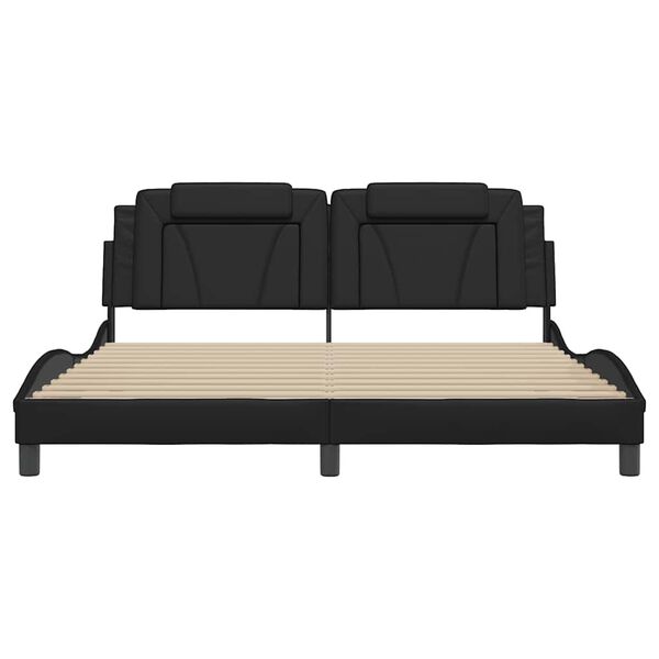 vidaXL Bedframe "Viana" zonder matras kunstleer zwart 180x200 cm