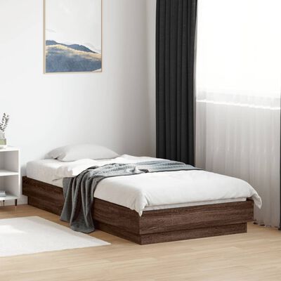 vidaXL Bedframe zonder matras bewerkt hout bruin eikenkleur 75x190 cm