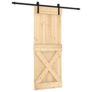 vidaXL Schuifdeur 80 x 210 cm Massief Grenenhout (Niet-Behandeld)