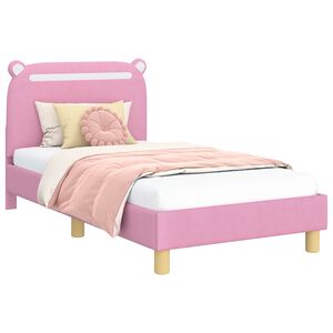 vidaXL Bedframe voor kinderen met hoofdbord Roze 80 x 160 cm Stof
