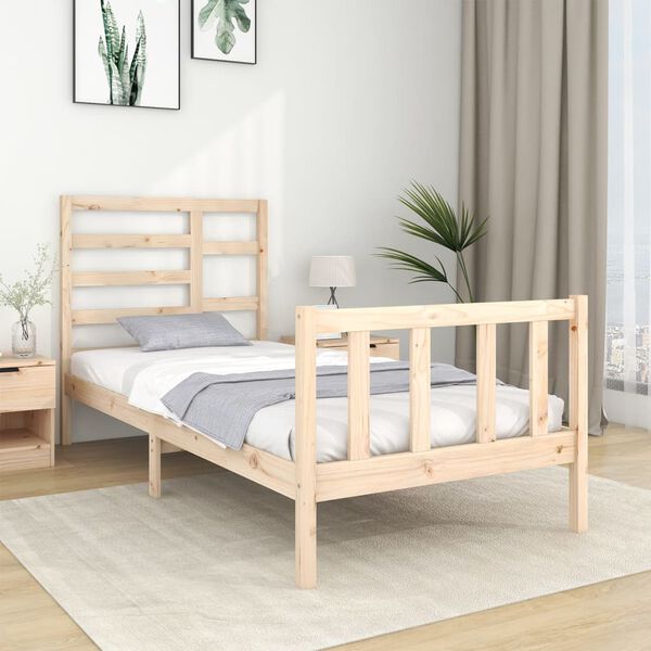 vidaXL Bedframe massief hout 75x190 cm