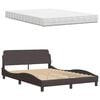 vidaXL Bed met matras stof donkerbruin 140x190 cm