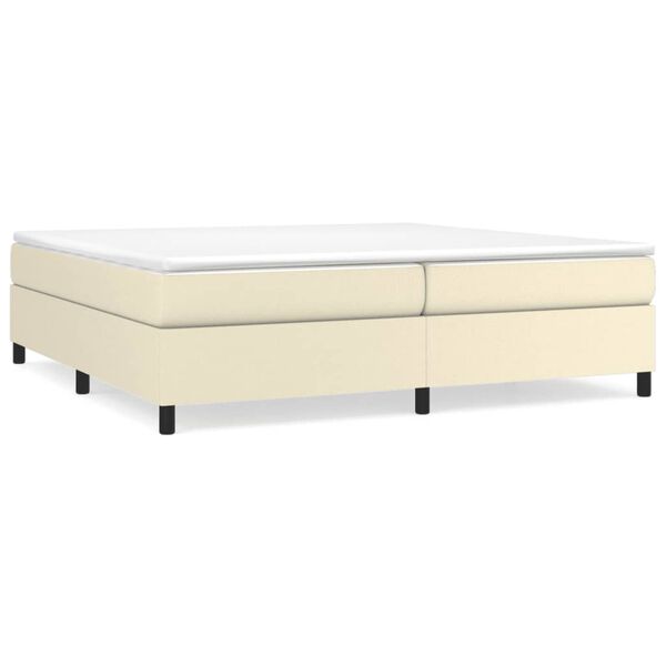 vidaXL Boxspring bed kunstleer cr&egrave;mekleurig 200x200 cm