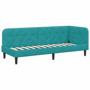 vidaXL Hoekbedframe Turquoise 80 x 200 cm Fluweel