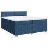 vidaXL Boxspring met matras stof blauw 200x200 cm