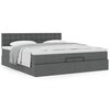 vidaXL Ottoman bed met matras 200x200 cm stof donkergrijs