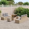 vidaXL Tuinbankenset met kussen 8 pcs Beige poly rattan