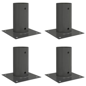vidaXL Ronde grondanker 4 pcs Antracietkleurig 15 x 15 x 15 cm Metaal