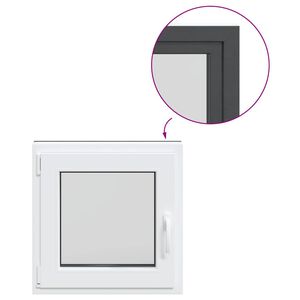 vidaXL Kelderraam "RISOR" 50x50 cm draai-kiep DIN links antraciet