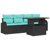 vidaXL Tuin Sofa Set 5 st Zwart Poly riet