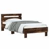 vidaXL Bedframe met hoofdeinde bewerkt hout gerookt eiken 90x200 cm