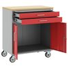 vidaXL Werk kast met lade 2 pcs Rood en Grijs 100 x 55 x 85 cm
