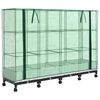 vidaXL Tuinplantenbak met Kasbedekking en Wielen 4 st Wit PP