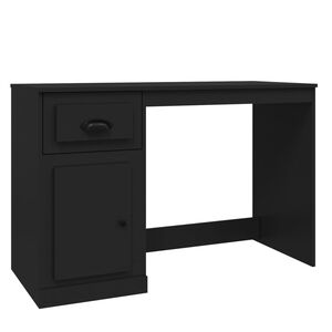 vidaXL Bureau met lade 115x50x75 cm bewerkt hout zwart