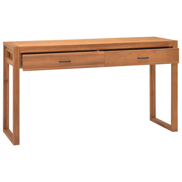 vidaXL Bureau met 2 lades 120x40x75 cm massief teakhout