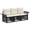 vidaXL Tuinbankenset 3 st Zwart poly rattan