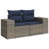 vidaXL 6-delige Loungeset met kussens poly rattan acacia grijs