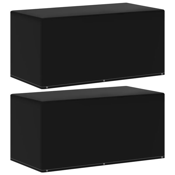 vidaXL Tuinmeubelhoezen 2 st met 6 oogjes 160x80x75 cm