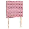 vidaXL Boxspring met matras fluweel roze 100x200 cm