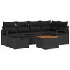 vidaXL Tuin Sofa Set met kussen met opslag 7 pcs Zwart Poly riet