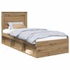 vidaXL Bedframe Ambachtelijk eiken 100 x 200 cm Massief grenenhout