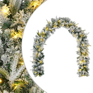 vidaXL Kerstkrans Groen en Wit 270 cm PVC en PE 50 LED's