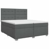 vidaXL Boxspringbed met matras Donkergrijs 200 x 200 cm Stof