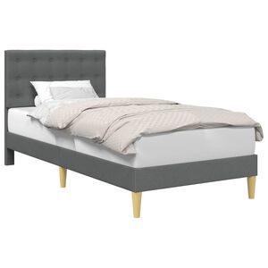 vidaXL Bedframe met hoofdeinde Donkergrijs 90 x 190 cm Stof