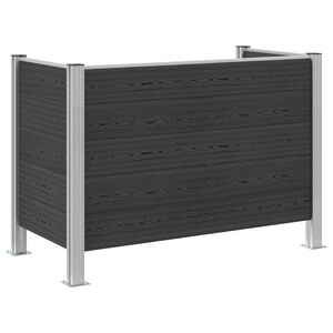 vidaXL Afvalbak Schutting Grijs 161 x 85 x 115 cm Aluminium en WPC