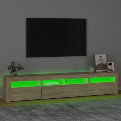 vidaXL Tv-meubel met LED-verlichting 210x35x40 cm sonoma eikenkleurig