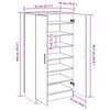 vidaXL Schoenenkast 55x35x108 cm bewerkt hout zwart