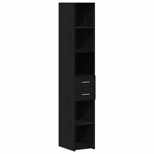 vidaXL Boekenkast met lade Zwart Eiken 30 x 42.4 x 185.2 cm