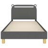 vidaXL Bedframe voor kinderen met hoofdbord Donkergrijs 90 x 190 cm