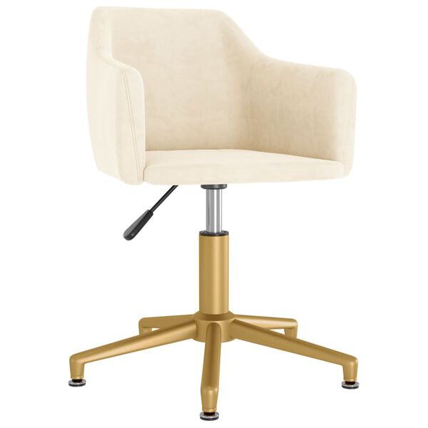 vidaXL Eetkamerstoel draaibaar fluweel cr&egrave;mekleurig