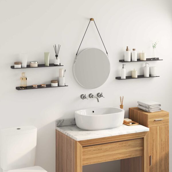 vidaXL Drijvende plank 4 pcs Zwart 60 x 8,5 x 2,5 cm Staal