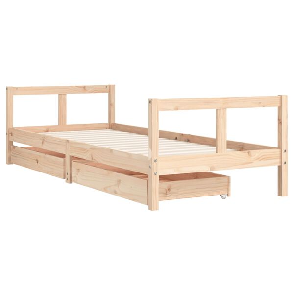 vidaXL Kinderbedframe met lades 80x200 cm massief grenenhout