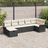 vidaXL Tuin Sofa Set met kussen 7 pcs Zwart en Cr&egrave;me poly rattan