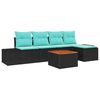 vidaXL Tuinbankenset 6 st Zwart poly rattan