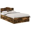 vidaXL Bedframe met lade Gerookt eiken 120 x 200 cm Ingenieurshout