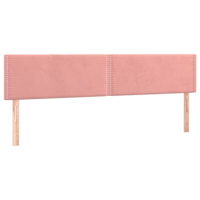 vidaXL Boxspring met matras fluweel roze 180x200 cm