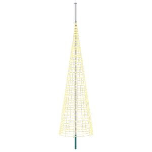 vidaXL Kerstboomverlichting met grondpen en vlaggenmast 500 cm