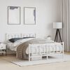 vidaXL Bedframe met hoofd- en voeteneinde metaal wit 135x190 cm