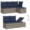 vidaXL 9-delige Loungeset met kussens poly rattan grijs