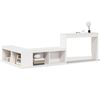 vidaXL Nachtkastje met bureau 222x107x75 cm massief grenenhout wit