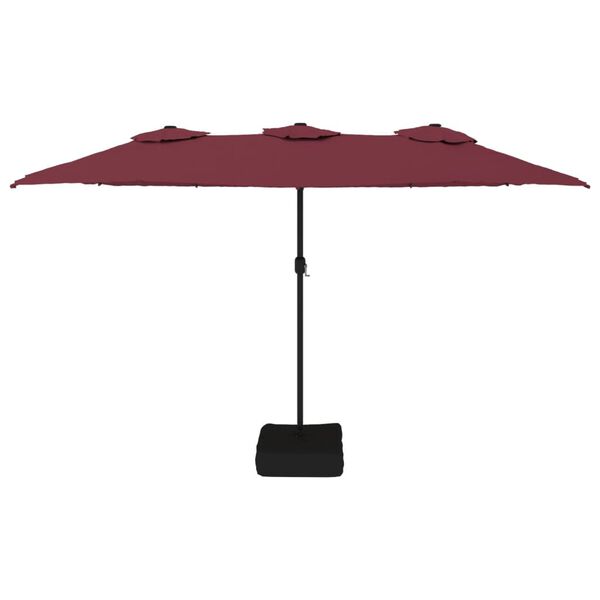 vidaXL Parasol dubbel dak 449x265 cm bordeauxrood